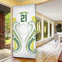 Custom Rugby Cook Islands Avaiki Door Cover White Kuki Airani Tribal Maori Inspired - Polynesian Pride
