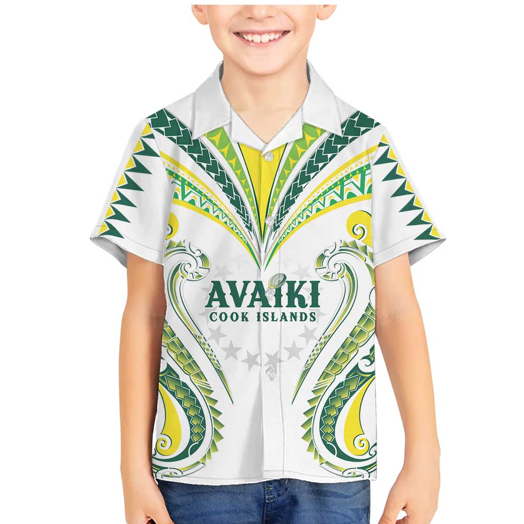 Custom Rugby Cook Islands Avaiki Family Matching Mermaid Dress and Hawaiian Shirt White Kuki Airani Tribal Maori Inspired - Polynesian Pride