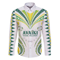 Custom Rugby Cook Islands Avaiki Family Matching Off The Shoulder Long Sleeve Dress and Hawaiian Shirt White Kuki Airani Tribal Maori Inspired - Polynesian Pride