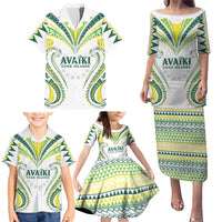 Custom Rugby Cook Islands Avaiki Family Matching Puletasi and Hawaiian Shirt White Kuki Airani Tribal Maori Inspired LT9 - Polynesian Pride
