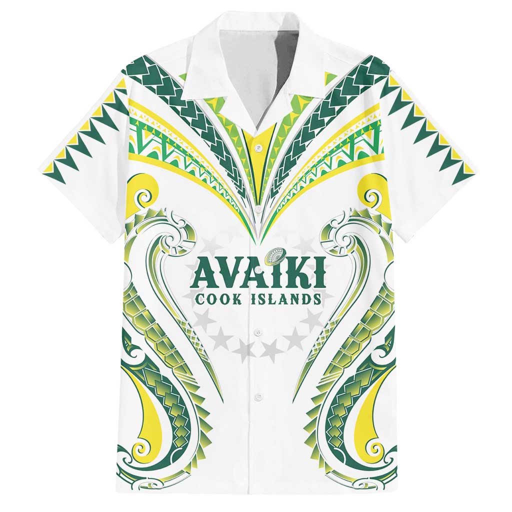 Custom Rugby Cook Islands Avaiki Family Matching Tank Maxi Dress and Hawaiian Shirt White Kuki Airani Tribal Maori Inspired - Polynesian Pride