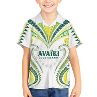Custom Rugby Cook Islands Avaiki Family Matching Tank Maxi Dress and Hawaiian Shirt White Kuki Airani Tribal Maori Inspired - Polynesian Pride