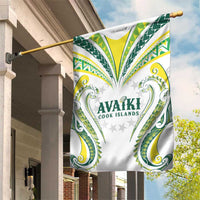 Rugby Cook Islands Avaiki Garden Flag White Kuki Airani Tribal Maori Inspired LT9 House Flag White - Polynesian Pride