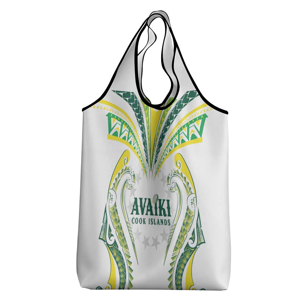 Rugby Cook Islands Avaiki Grocery Bag White Kuki Airani Tribal Maori Inspired LT9 - Polynesian Pride