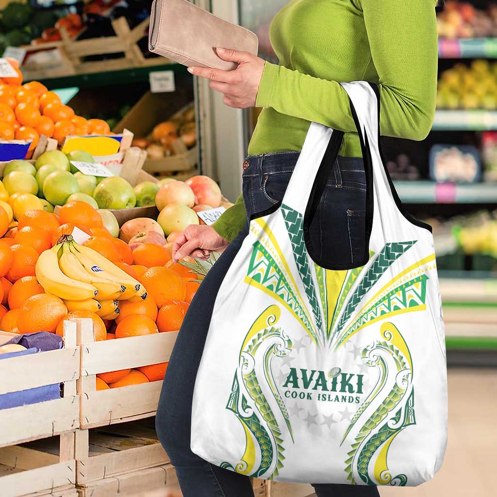 Rugby Cook Islands Avaiki Grocery Bag White Kuki Airani Tribal Maori Inspired LT9 - Polynesian Pride