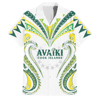 Custom Rugby Cook Islands Avaiki Hawaiian Shirt White Kuki Airani Tribal Maori Inspired LT9 White - Polynesian Pride