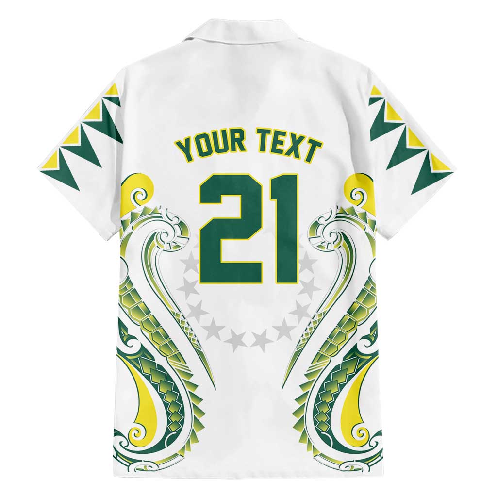 Custom Rugby Cook Islands Avaiki Hawaiian Shirt White Kuki Airani Tribal Maori Inspired LT9 - Polynesian Pride