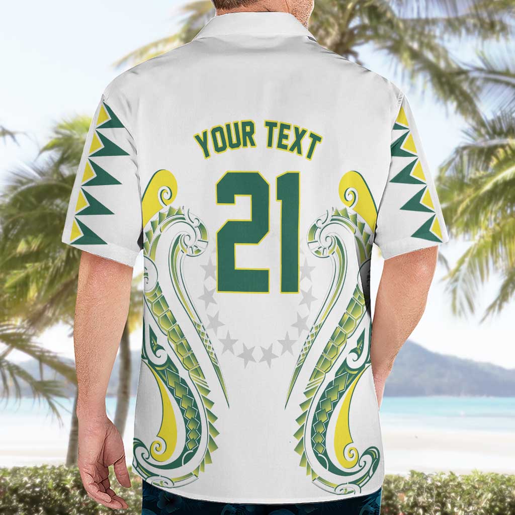 Custom Rugby Cook Islands Avaiki Hawaiian Shirt White Kuki Airani Tribal Maori Inspired LT9 - Polynesian Pride