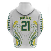 Custom Rugby Cook Islands Avaiki Hoodie White Kuki Airani Tribal Maori Inspired LT9 - Polynesian Pride