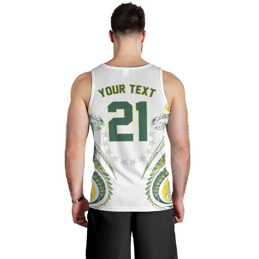 Custom Rugby Cook Islands Avaiki Men Tank Top White Kuki Airani Tribal Maori Inspired LT9 - Polynesian Pride