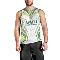 Custom Rugby Cook Islands Avaiki Men Tank Top White Kuki Airani Tribal Maori Inspired LT9 - Polynesian Pride