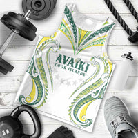 Custom Rugby Cook Islands Avaiki Men Tank Top White Kuki Airani Tribal Maori Inspired LT9 - Polynesian Pride