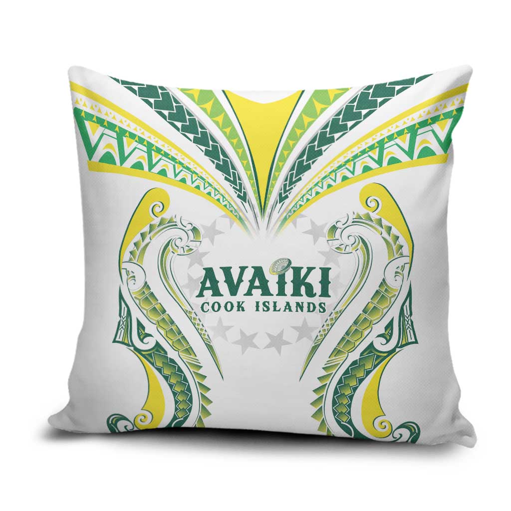 Rugby Cook Islands Avaiki Pillow Cover White Kuki Airani Tribal Maori Inspired LT9 White - Polynesian Pride