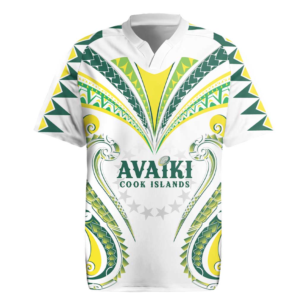 Custom Rugby Cook Islands Avaiki Rugby Jersey White Kuki Airani Tribal Maori Inspired LT9 White - Polynesian Pride