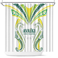 Rugby Cook Islands Avaiki Shower Curtain White Kuki Airani Tribal Maori Inspired LT9 White - Polynesian Pride