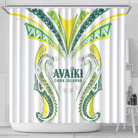 Rugby Cook Islands Avaiki Shower Curtain White Kuki Airani Tribal Maori Inspired LT9 - Polynesian Pride