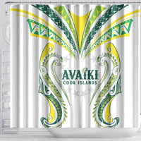 Rugby Cook Islands Avaiki Shower Curtain White Kuki Airani Tribal Maori Inspired LT9 - Polynesian Pride