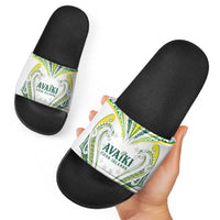 Rugby Cook Islands Avaiki Slide Sandals White Kuki Airani Tribal Maori Inspired LT9 - Polynesian Pride