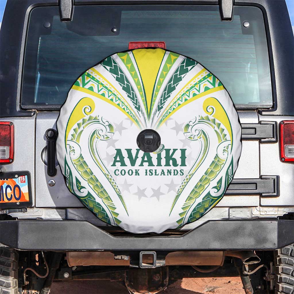 Rugby Cook Islands Avaiki Spare Tire Cover White Kuki Airani Tribal Maori Inspired - Polynesian Pride