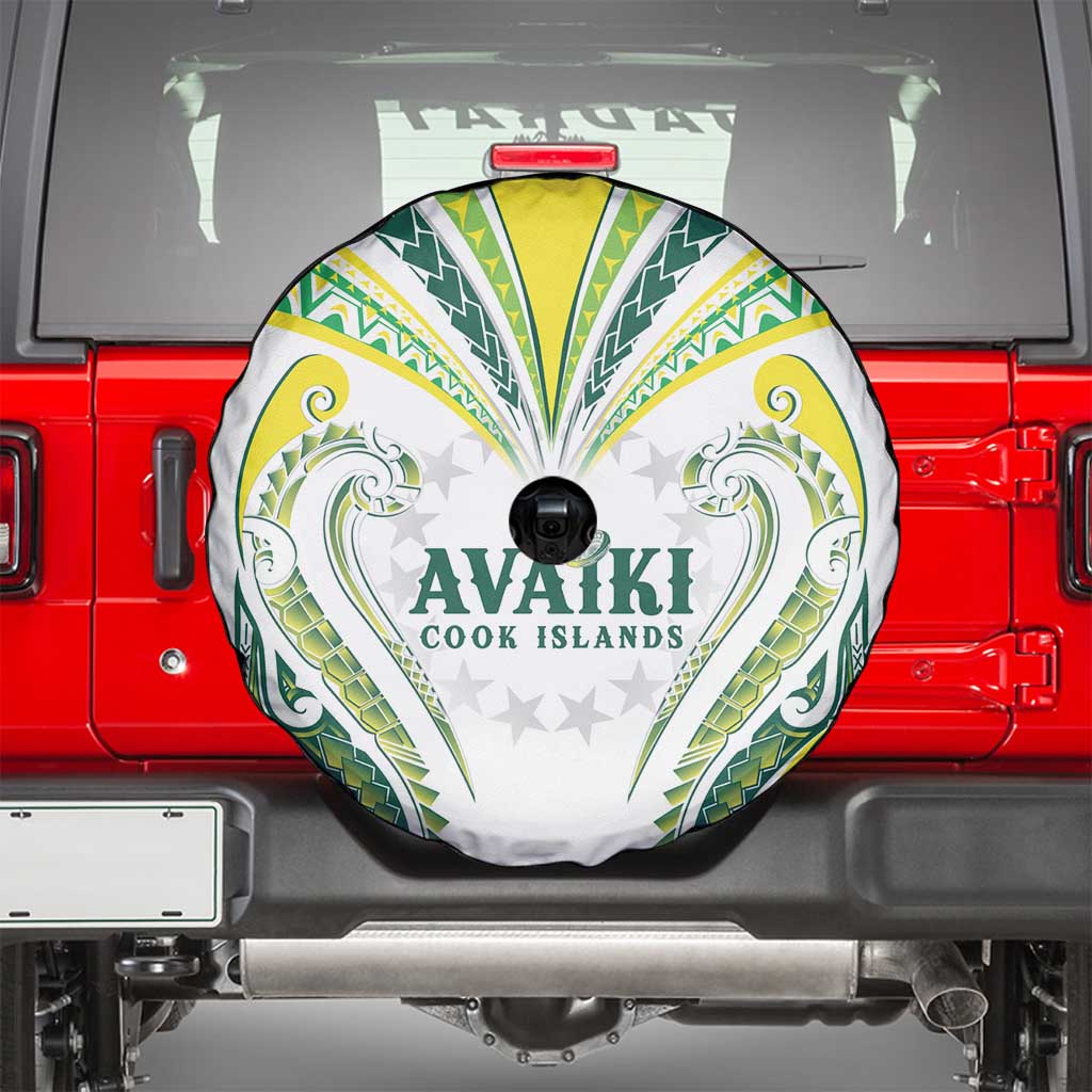 Rugby Cook Islands Avaiki Spare Tire Cover White Kuki Airani Tribal Maori Inspired - Polynesian Pride