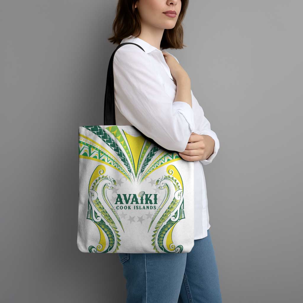 Rugby Cook Islands Avaiki Tote Bag White Kuki Airani Tribal Maori Inspired LT9 - Polynesian Pride