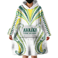 Custom Rugby Cook Islands Avaiki Wearable Blanket Hoodie White Kuki Airani Tribal Maori Inspired LT9 - Polynesian Pride