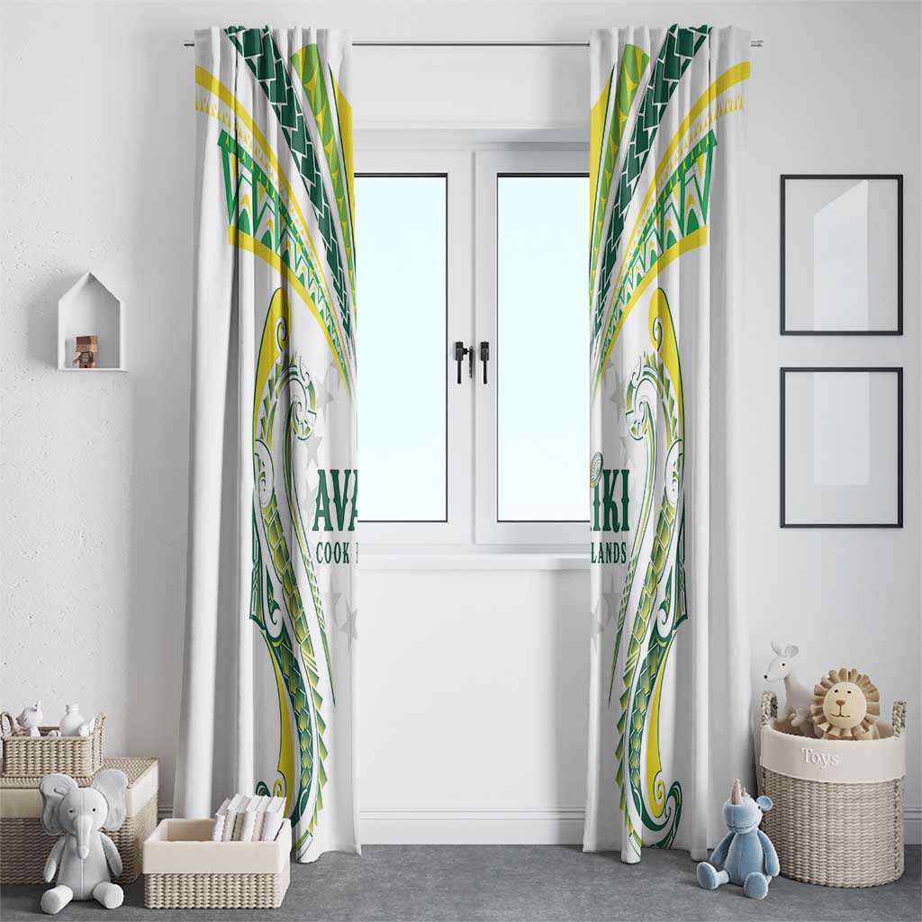 Rugby Cook Islands Avaiki Window Curtain White Kuki Airani Tribal Maori Inspired - Polynesian Pride