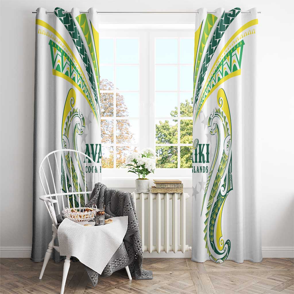 Rugby Cook Islands Avaiki Window Curtain White Kuki Airani Tribal Maori Inspired - Polynesian Pride