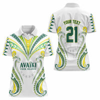 Custom Rugby Cook Islands Avaiki Women Polo Shirt White Kuki Airani Tribal Maori Inspired - Polynesian Pride