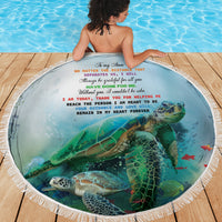 Polynesia Mother's Day Beach Blanket Magnificent Sea Turtle Of Love and Gratitude