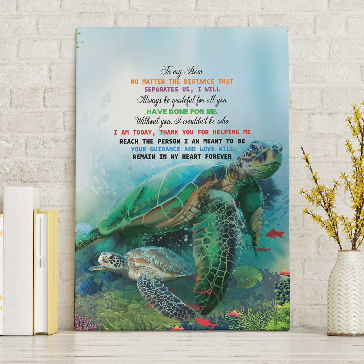 Polynesia Mother's Day Canvas Wall Art Magnificent Sea Turtle Of Love and Gratitude