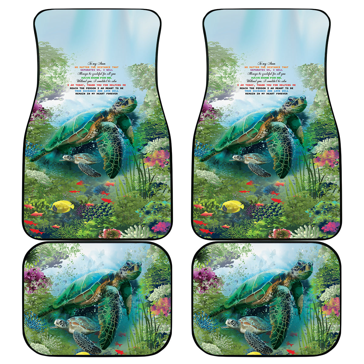 Polynesia Mother's Day Car Mats Magnificent Sea Turtle Of Love and Gratitude