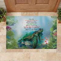 Polynesia Mother's Day Rubber Doormat Magnificent Sea Turtle Of Love and Gratitude