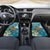 Sea Turtle In The Ocean Car Mats with Polynesian Pattern Arty Style