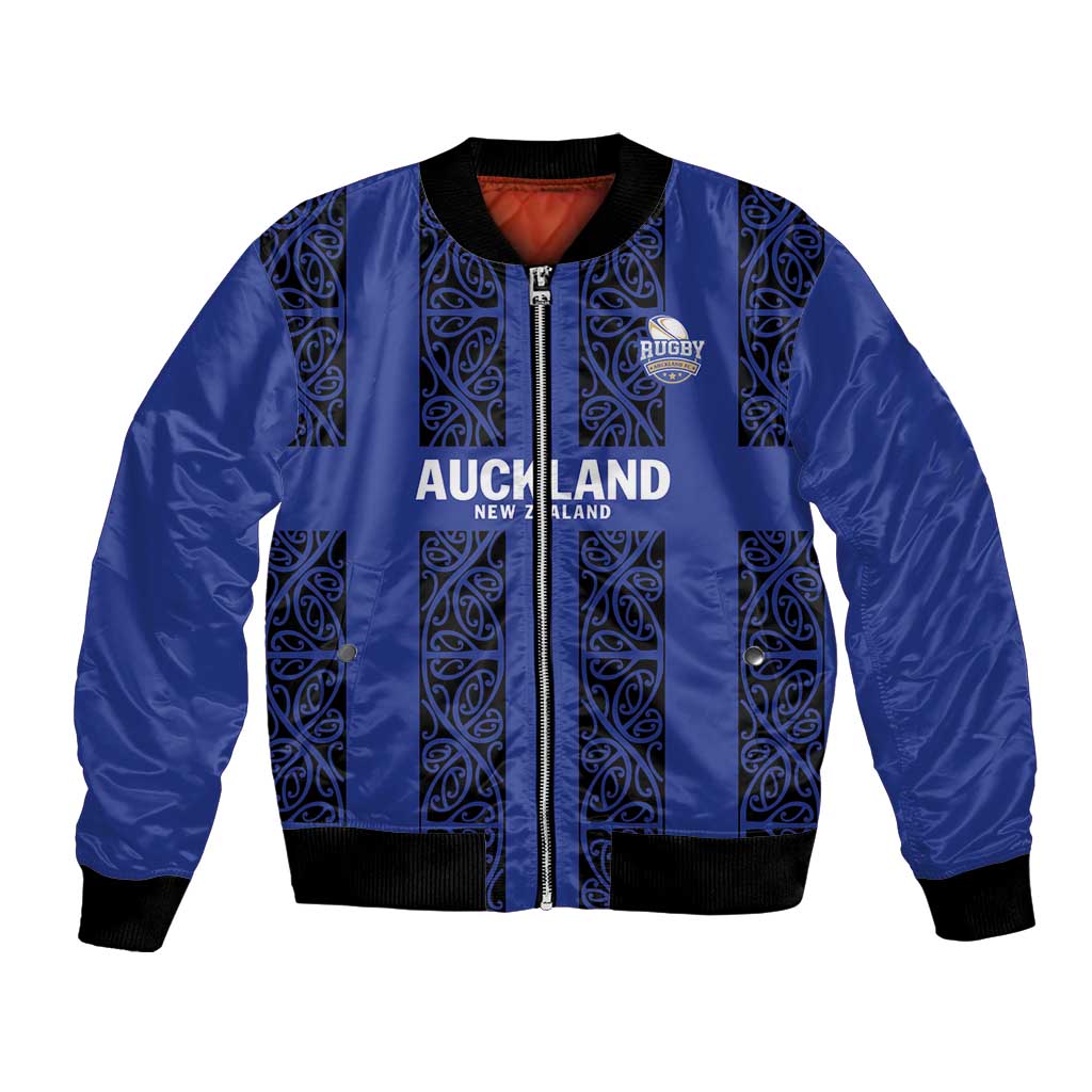 Custom Oceania Football NZ Auckland Bomber Jacket Maori Tribal Pattern