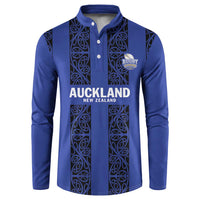 Custom Oceania Football NZ Auckland Button Sweatshirt Maori Tribal Pattern