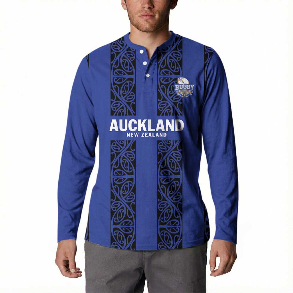 Custom Oceania Football NZ Auckland Button Sweatshirt Maori Tribal Pattern