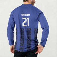 Custom Oceania Football NZ Auckland Button Sweatshirt Maori Tribal Pattern