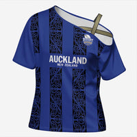 Custom Oceania Football NZ Auckland Cross Shoulder Shirt Maori Tribal Pattern