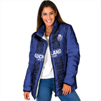 Custom Oceania Football NZ Auckland Padded Jacket Maori Tribal Pattern