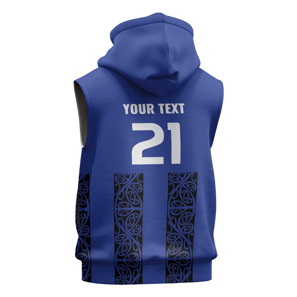 Custom Oceania Football NZ Auckland Sleeveless Hoodie Maori Tribal Pattern LT9 - Polynesian Pride