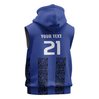 Custom Oceania Football NZ Auckland Sleeveless Zip Hoodie Maori Tribal Pattern LT9 - Polynesian Pride