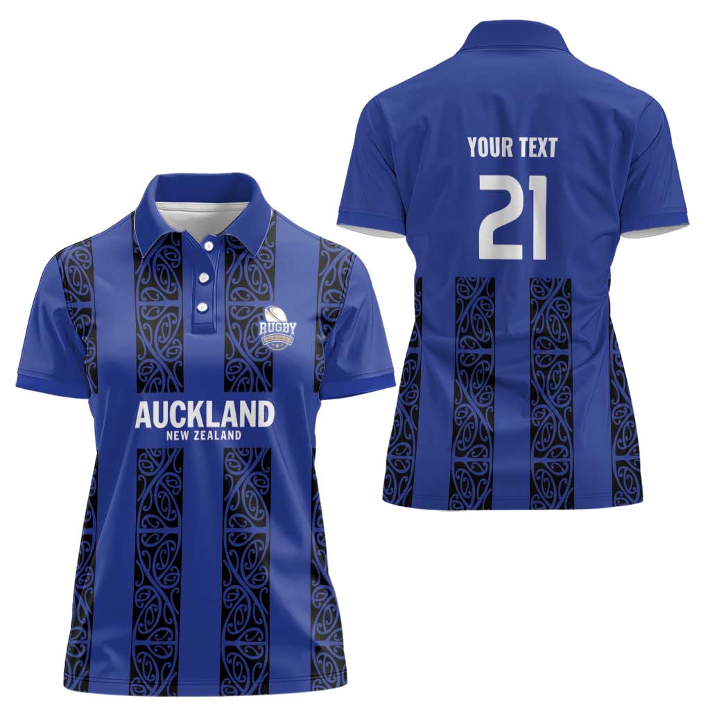 Custom Oceania Football NZ Auckland Women Polo Shirt Maori Tribal Pattern LT9 - Polynesian Pride