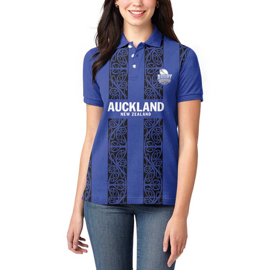 Custom Oceania Football NZ Auckland Women Polo Shirt Maori Tribal Pattern LT9 - Polynesian Pride
