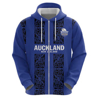 Custom Oceania Football NZ Auckland Zip Hoodie Maori Tribal Pattern