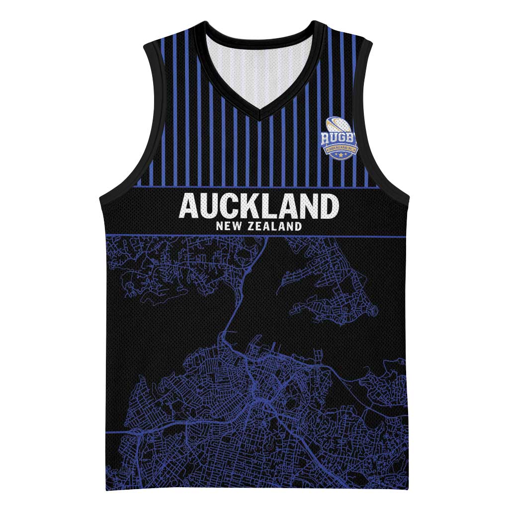 Custom Oceania Football NZ Auckland Basketball Jersey Minimal City Map Style LT9 Unisex Blue - Polynesian Pride