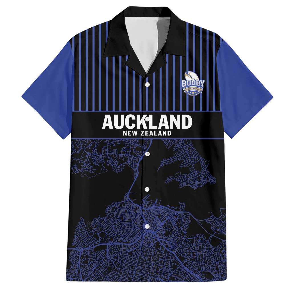 Custom Oceania Football NZ Auckland Hawaiian Shirt Minimal City Map Style