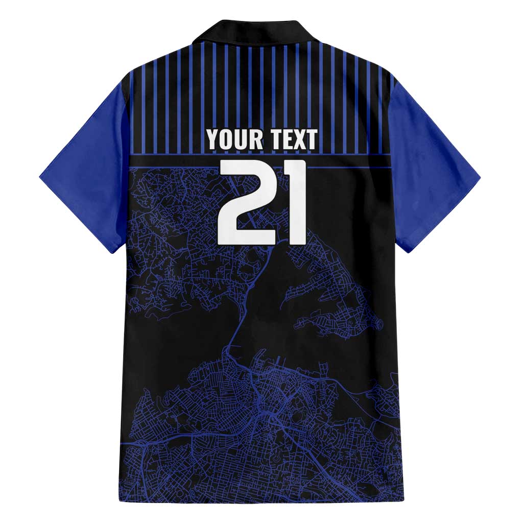 Custom Oceania Football NZ Auckland Hawaiian Shirt Minimal City Map Style