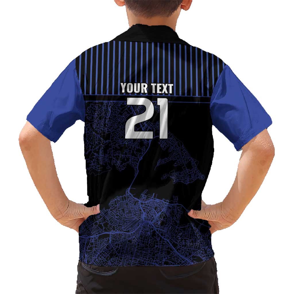 Custom Oceania Football NZ Auckland Kid Hawaiian Shirt Minimal City Map Style LT9 - Polynesian Pride