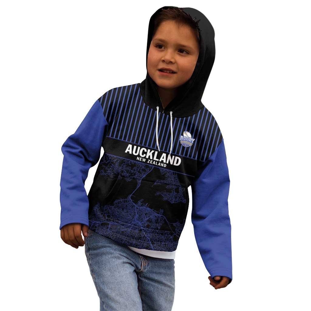 Custom Oceania Football NZ Auckland Kid Hoodie Minimal City Map Style LT9 - Polynesian Pride